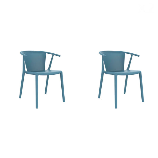 Resol steely set 2 silla con brazos interior, exterior azul retro