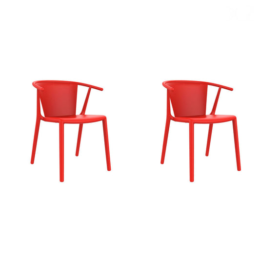 Resol steely set 2 silla con brazos interior, exterior rojo