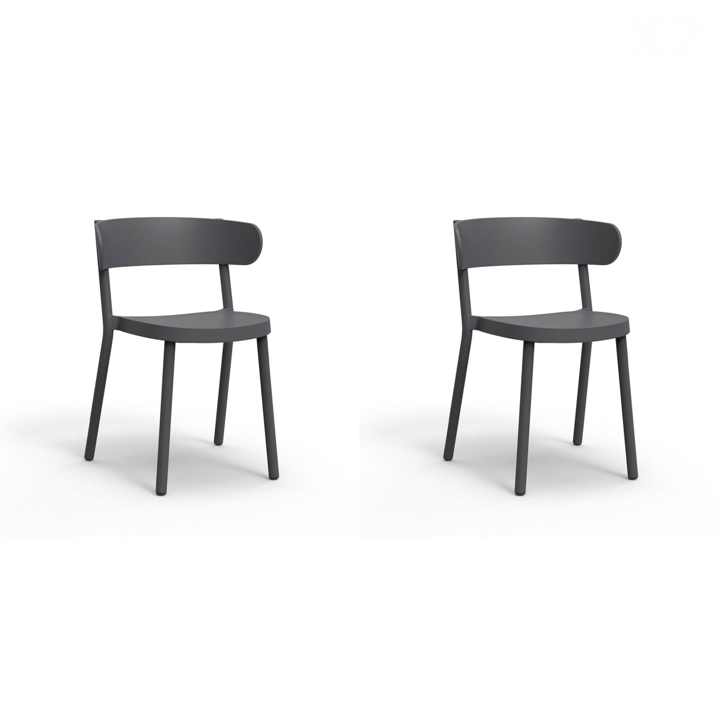 Resol casino set 2 silla interior, exterior gris oscuro