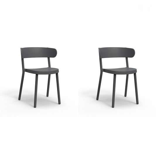 Resol casino set 2 silla interior, exterior gris oscuro