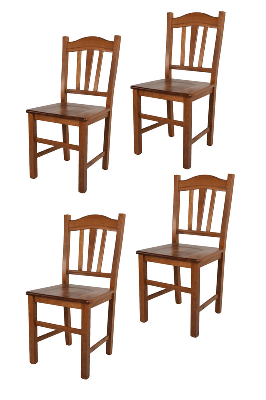 Tommychairs - Set 4 sillas de Cocina y Comedor Silvana, Estructura en Madera de Haya Color Nuez Claro y Asiento en Madera