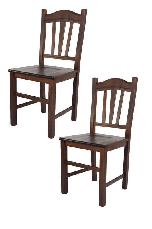 Tommychairs - Set 2 sillas de Cocina y Comedor Silvana, Estructura en Madera de Haya Color Nuez Oscuro y Asiento en Madera