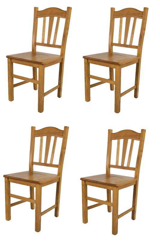 Tommychairs - Set 4 sillas de Cocina y Comedor Silvana, Estructura en Madera de Haya Color Roble y Asiento en Madera