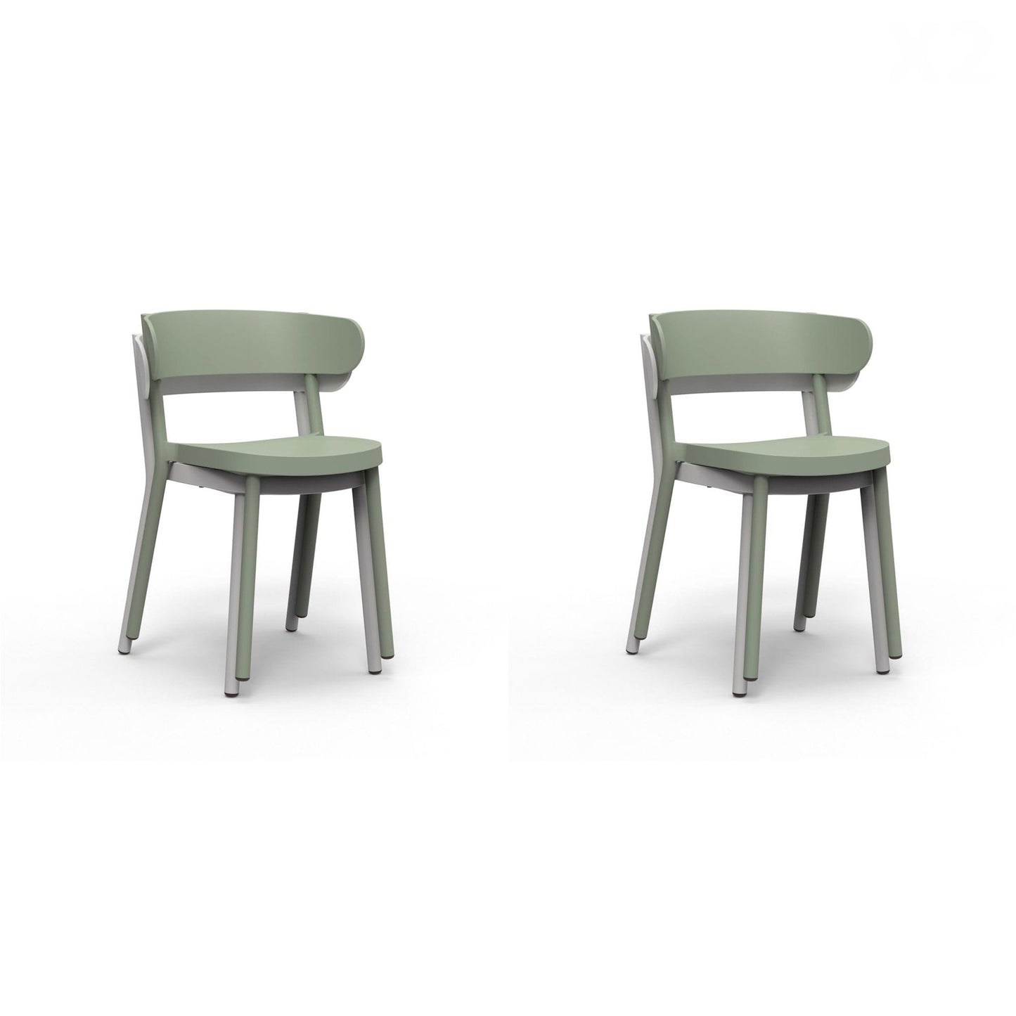 Resol casino set 2 silla interior, exterior gris verdoso