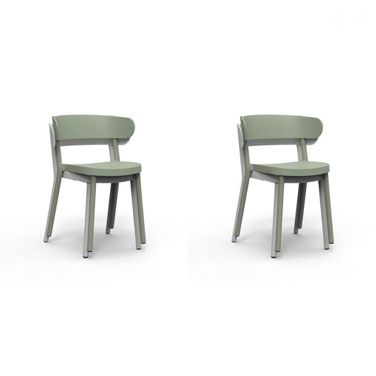 Resol casino set 2 silla interior, exterior gris verdoso