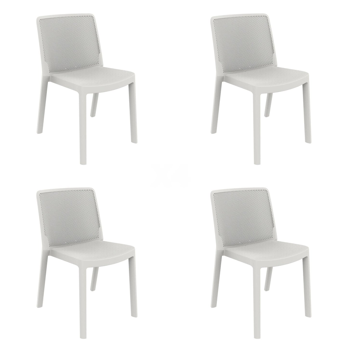 Garbar fresh set 4 silla interior, exterior blanco