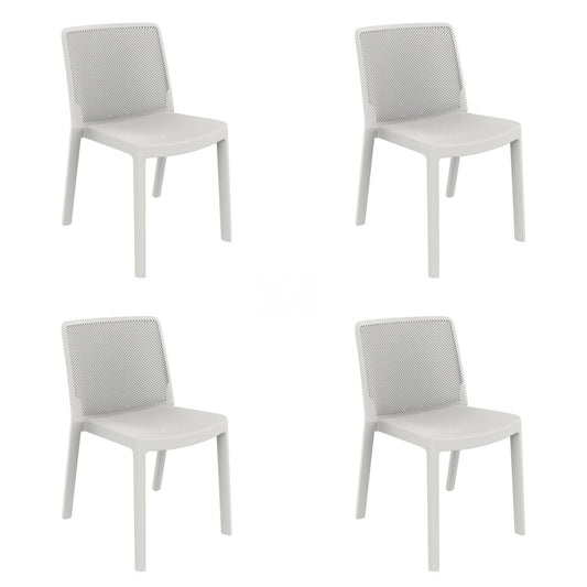 Garbar fresh set 4 silla interior, exterior blanco