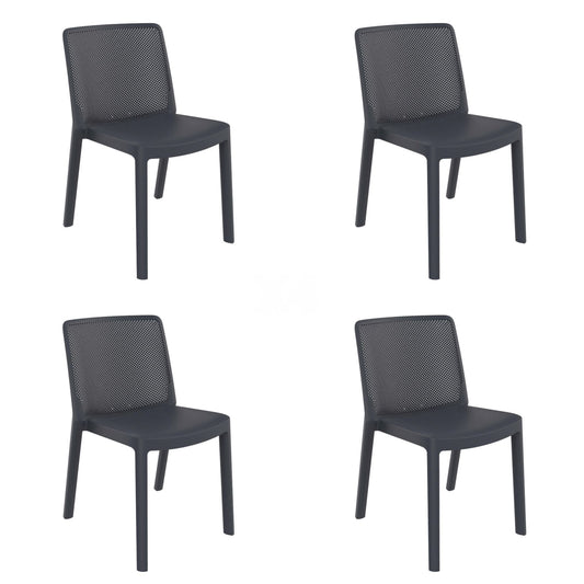 Garbar fresh set 4 silla interior, exterior gris oscuro