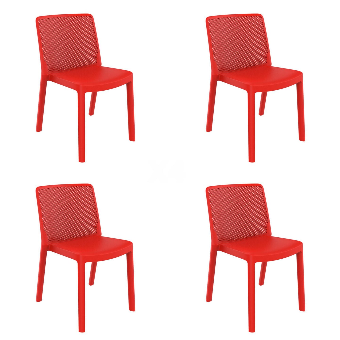 Garbar fresh set 4 silla interior, exterior rojo