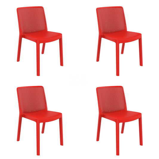 Garbar fresh set 4 silla interior, exterior rojo