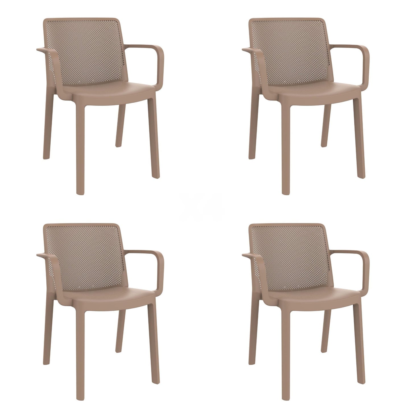 Garbar fresh set 4 silla con brazos interior, exterior arena