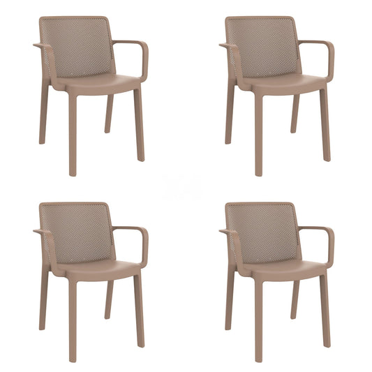 Garbar fresh set 4 silla con brazos interior, exterior arena