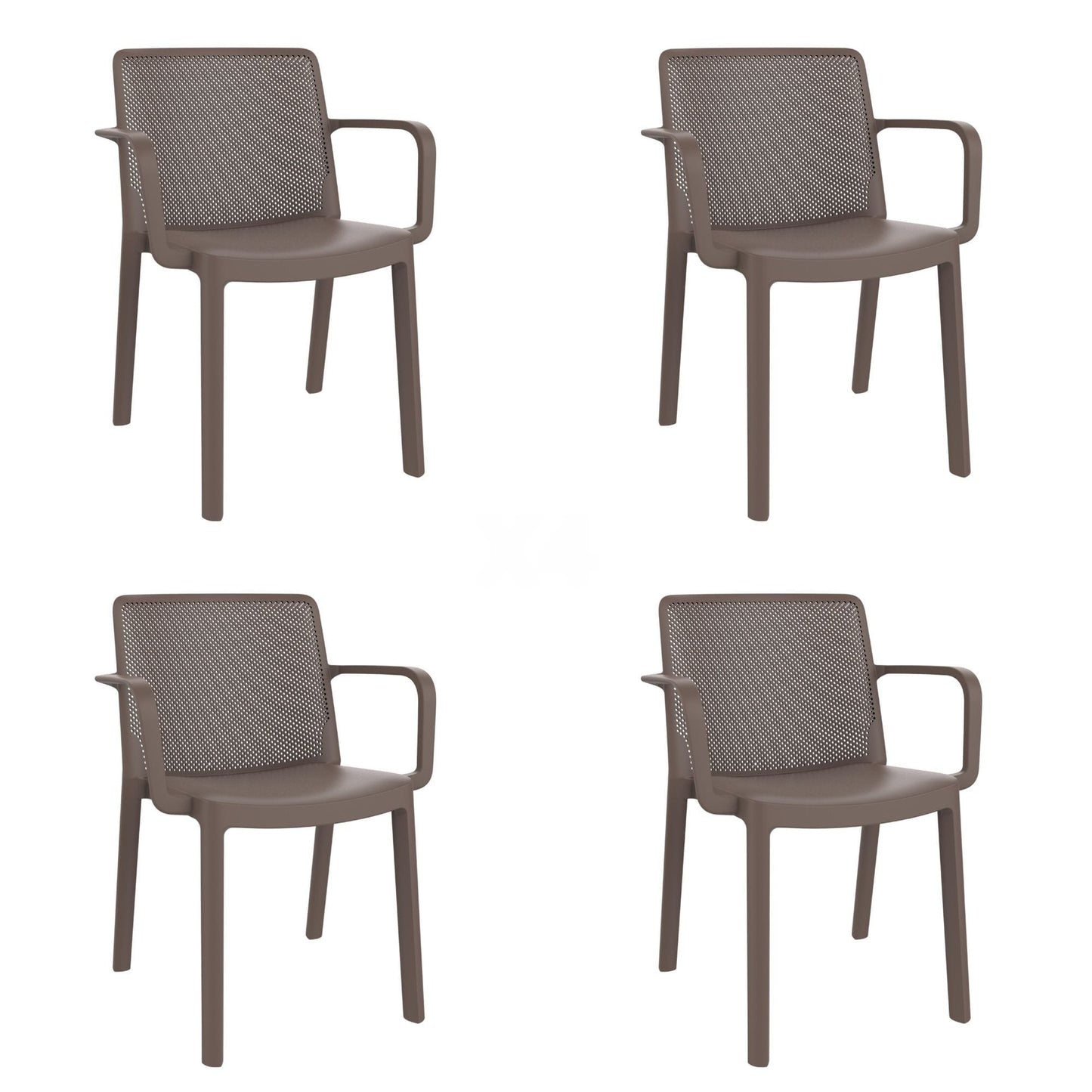 Garbar fresh set 4 silla con brazos interior, exterior chocolate