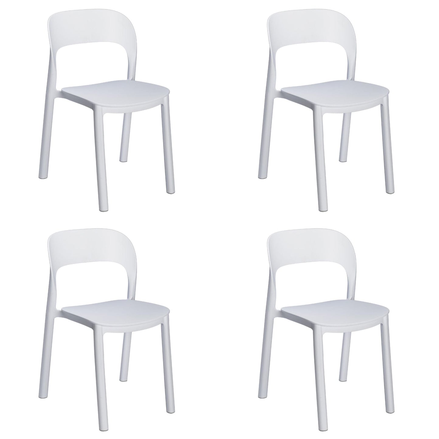 Garbar ona set 4 silla interior, exterior blanco - blanco