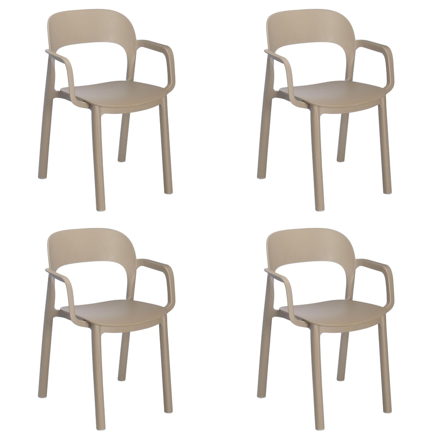 Garbar ona set 4 silla con brazos interior, exterior arena - arena