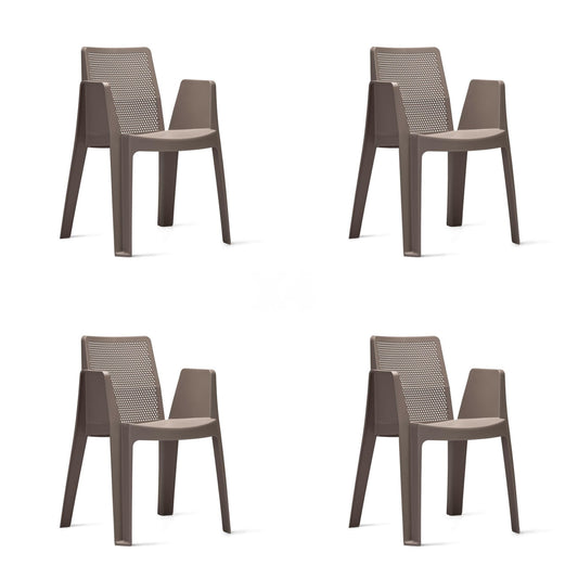 Garbar play set 4 silla con brazos exterior chocolate