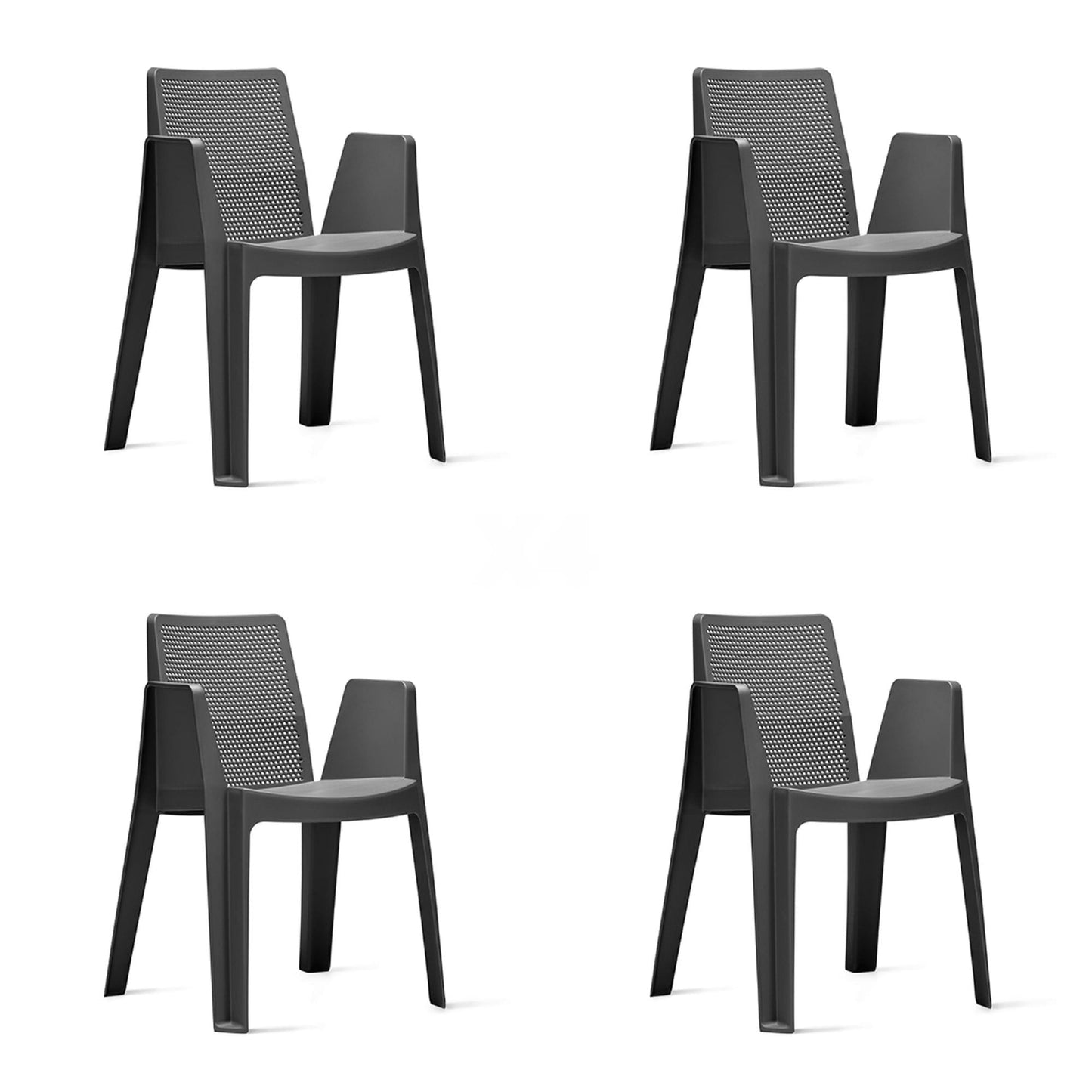 Garbar play set 4 silla con brazos exterior gris oscuro