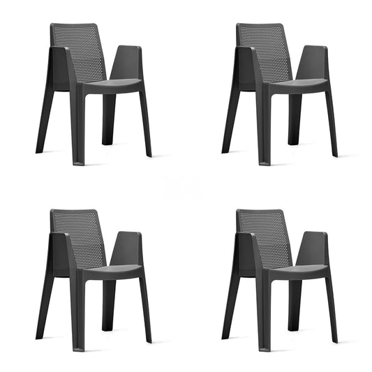 Garbar play set 4 silla con brazos exterior gris oscuro