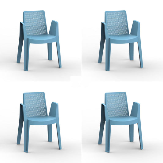 Garbar play set 4 silla con brazos exterior azul retro