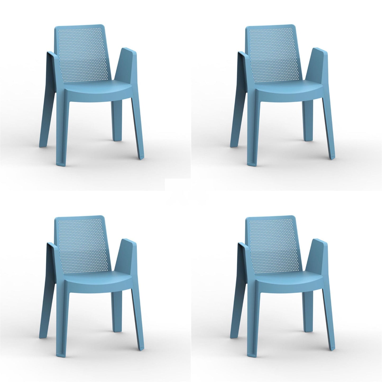 Garbar play set 4 silla con brazos exterior azul retro