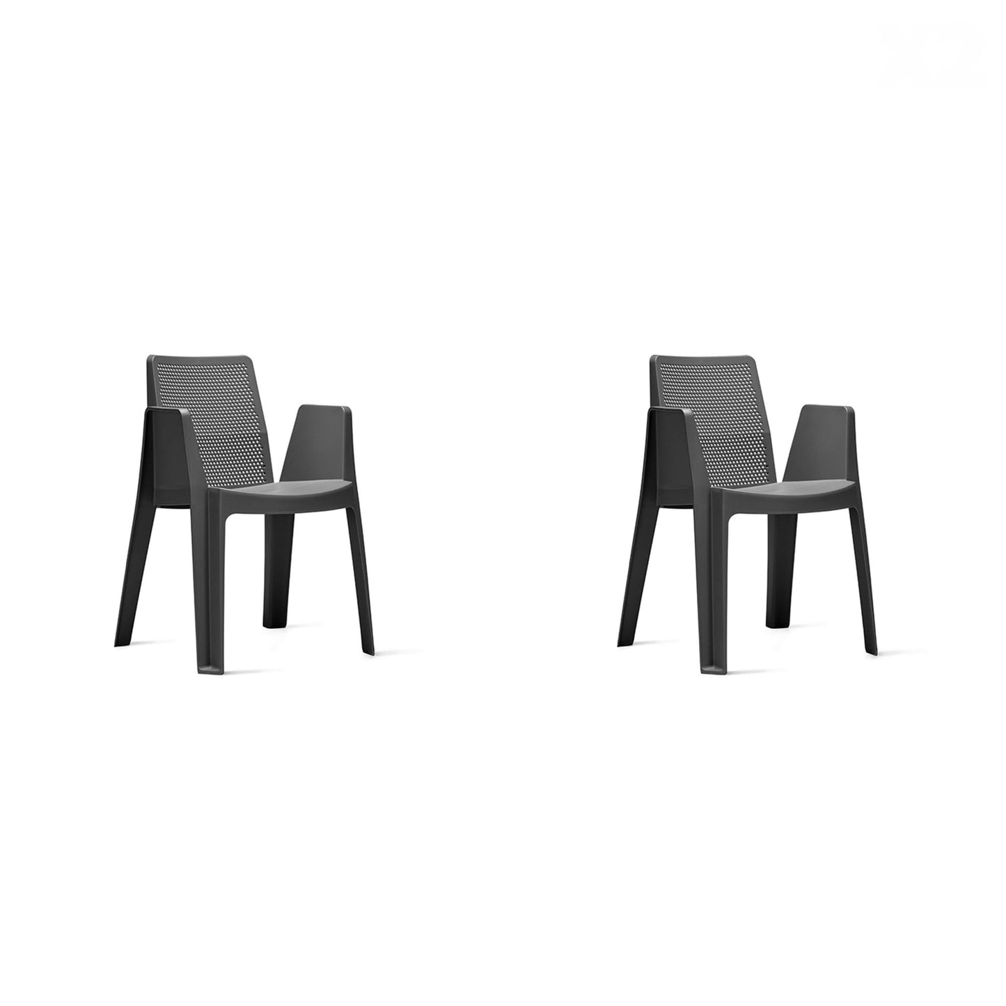 Garbar play set 2 silla con brazos exterior gris oscuro