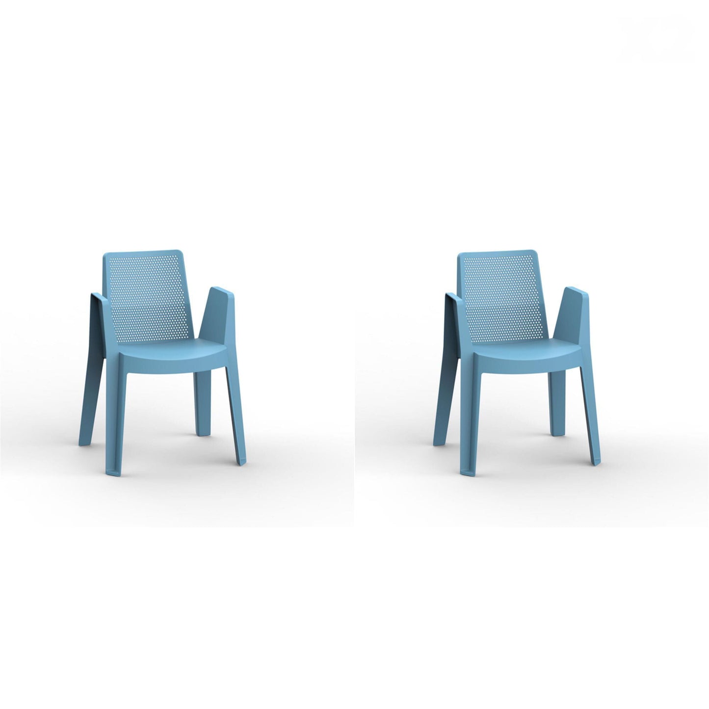 Garbar play set 2 silla con brazos exterior azul retro