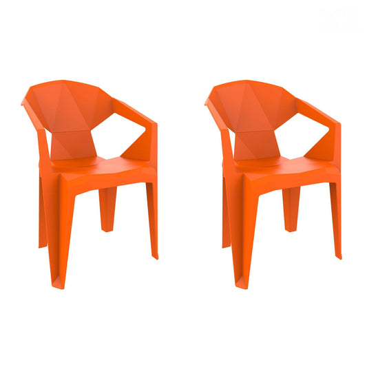 Garbar delta set 2 silla con brazos exterior naranja