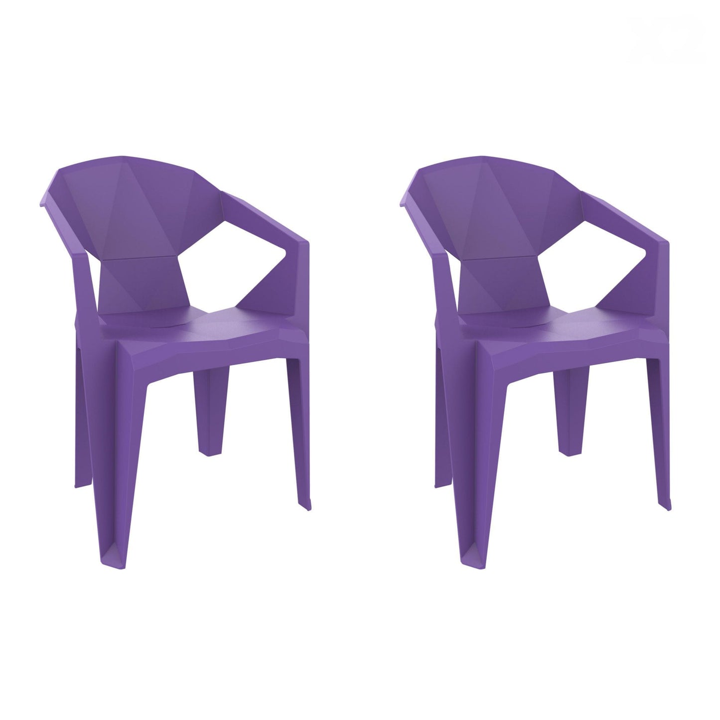 Garbar delta set 2 silla con brazos exterior violeta