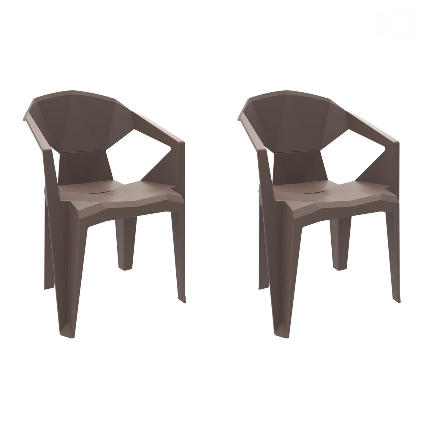 Garbar delta set 2 silla con brazos exterior chocolate