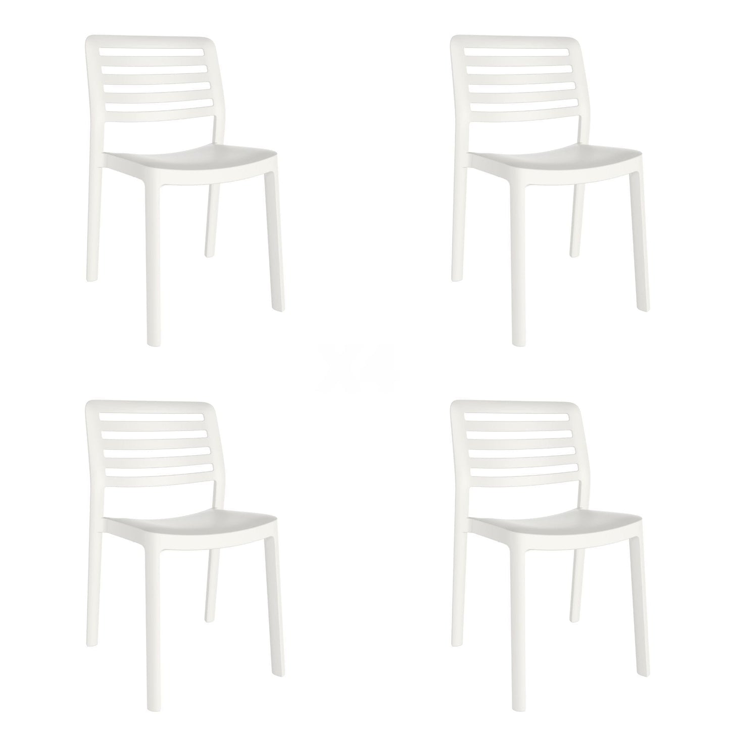 Garbar wind set 4 silla interior, exterior blanco