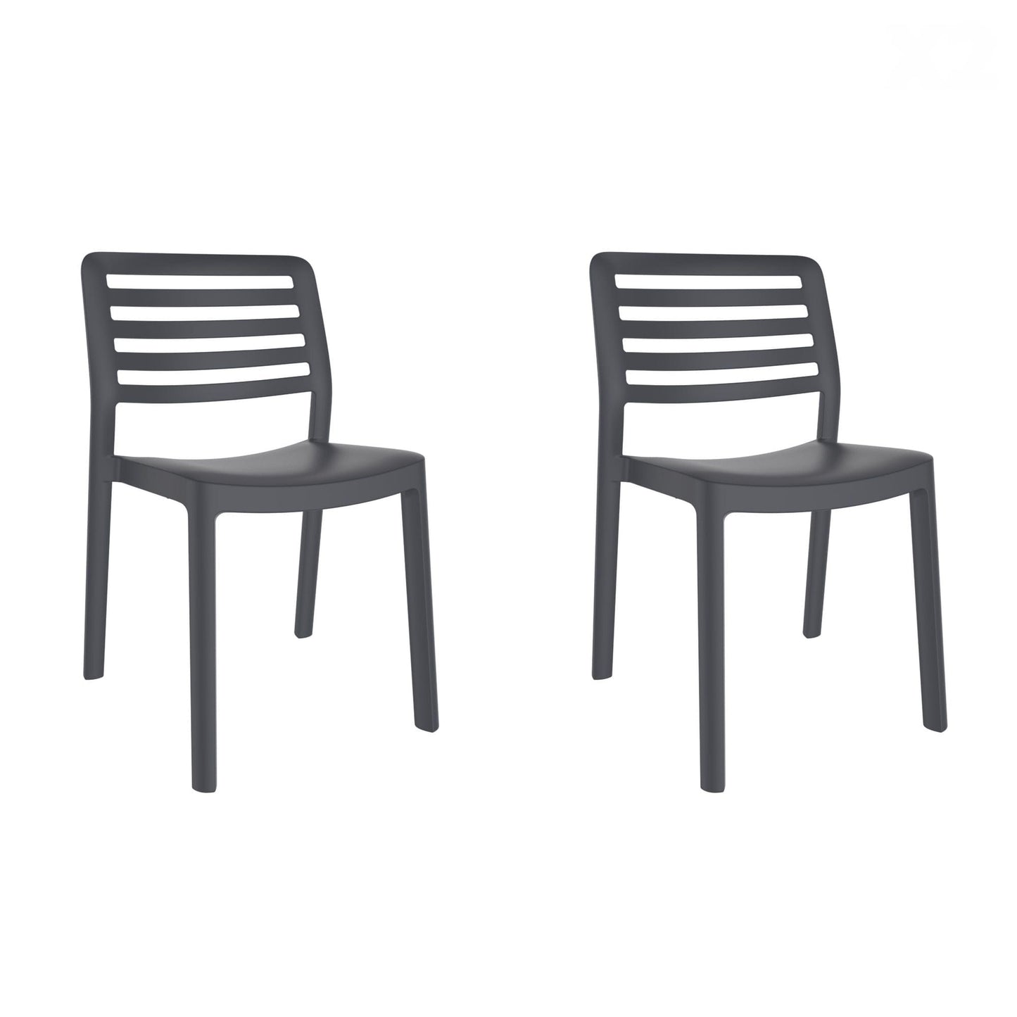 Garbar wind set 2 silla interior, exterior gris oscuro