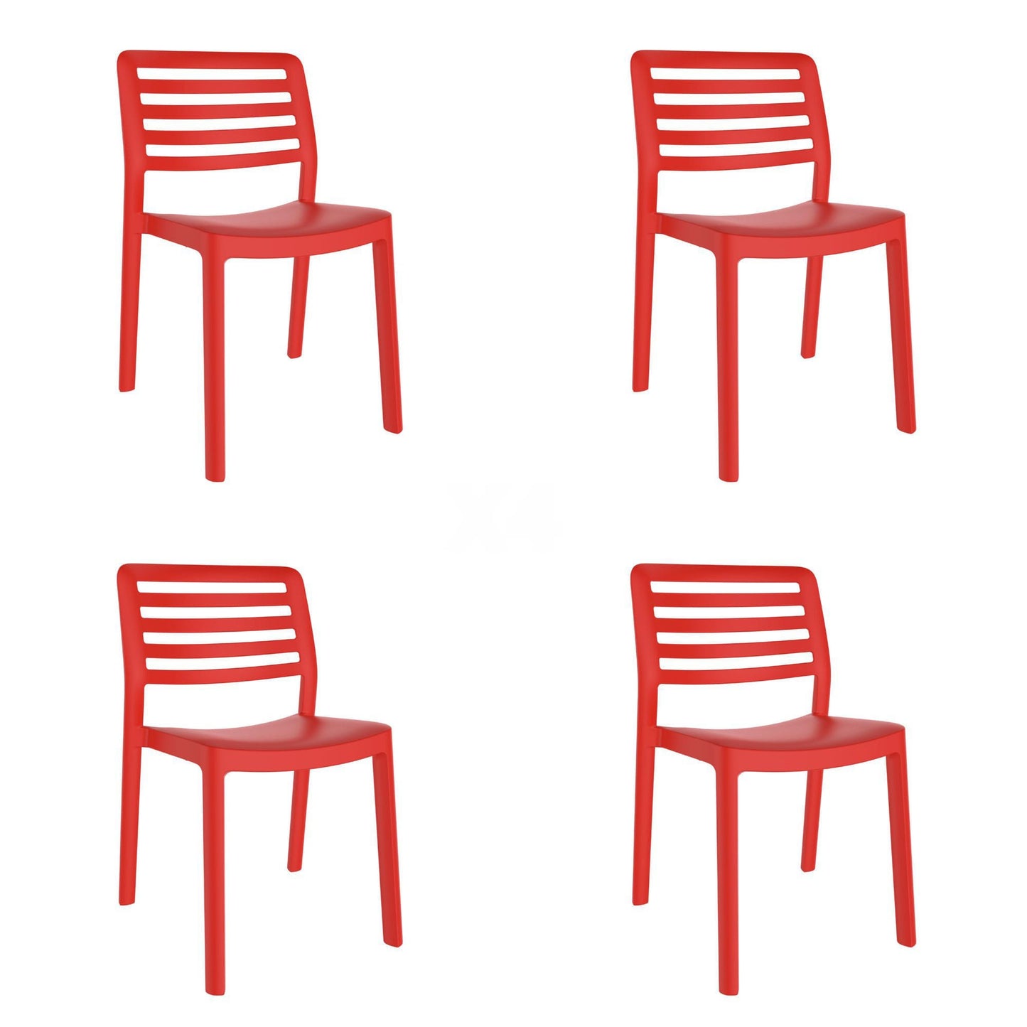 Garbar wind set 4 silla interior, exterior rojo