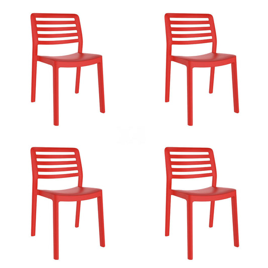 Garbar wind set 4 silla interior, exterior rojo