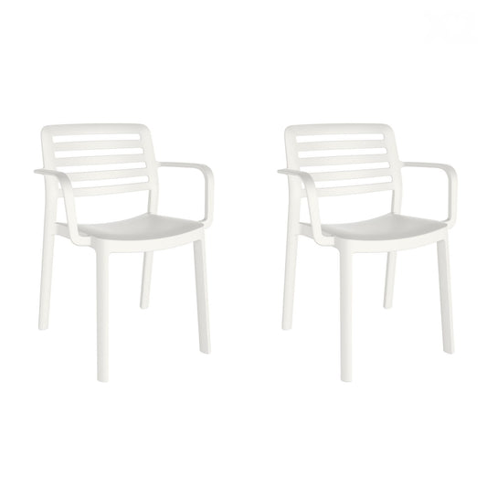 Garbar wind set 2 silla con brazos interior, exterior blanco