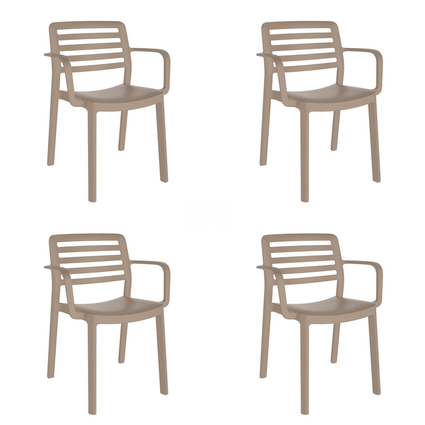 Garbar wind set 4 silla con brazos interior, exterior arena