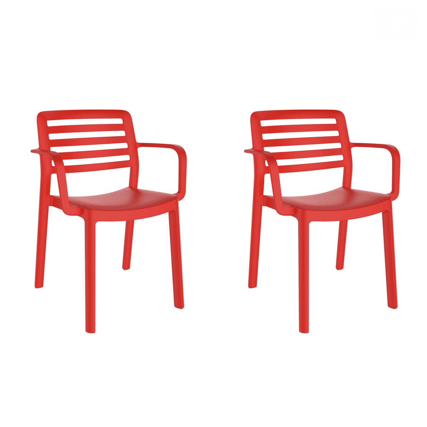 Garbar wind set 2 silla con brazos interior, exterior rojo