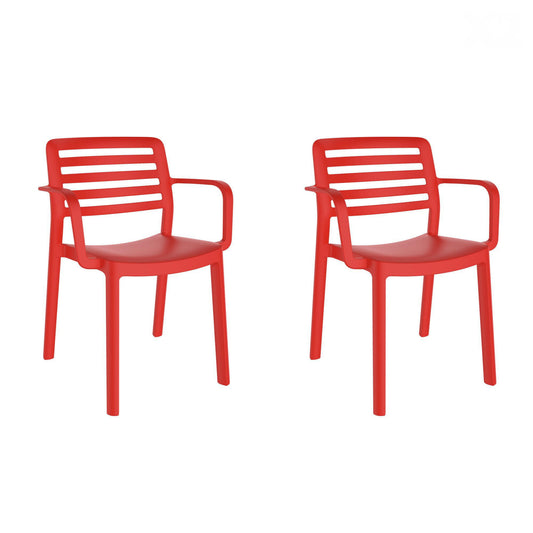 Garbar wind set 2 silla con brazos interior, exterior rojo