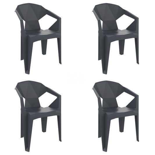 Garbar delta set 4 silla con brazos exterior gris oscuro