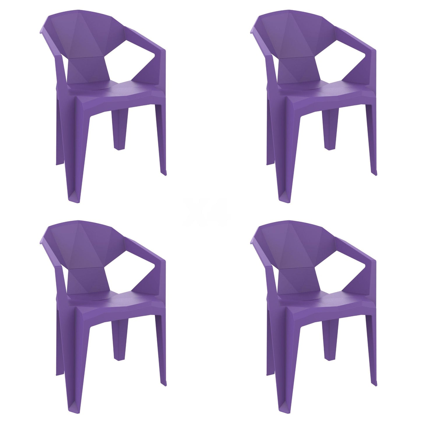 Garbar delta set 4 silla con brazos exterior violeta