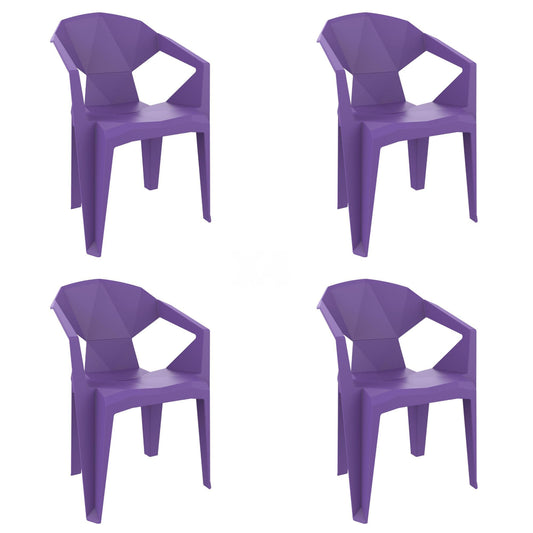 Garbar delta set 4 silla con brazos exterior violeta