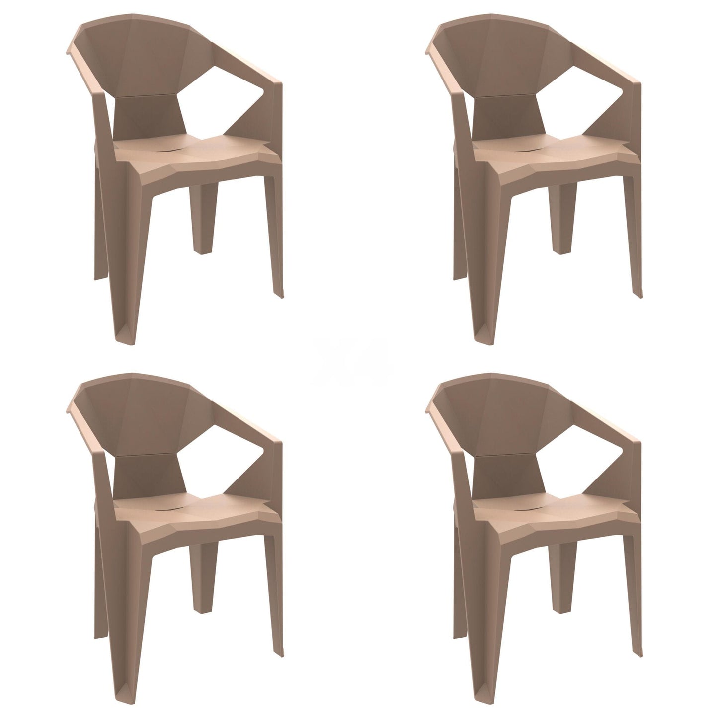 Garbar delta set 4 silla con brazos exterior arena