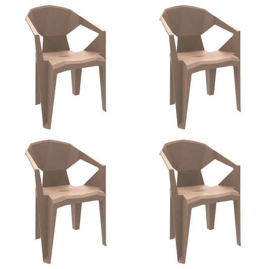 Garbar delta set 4 silla con brazos exterior arena