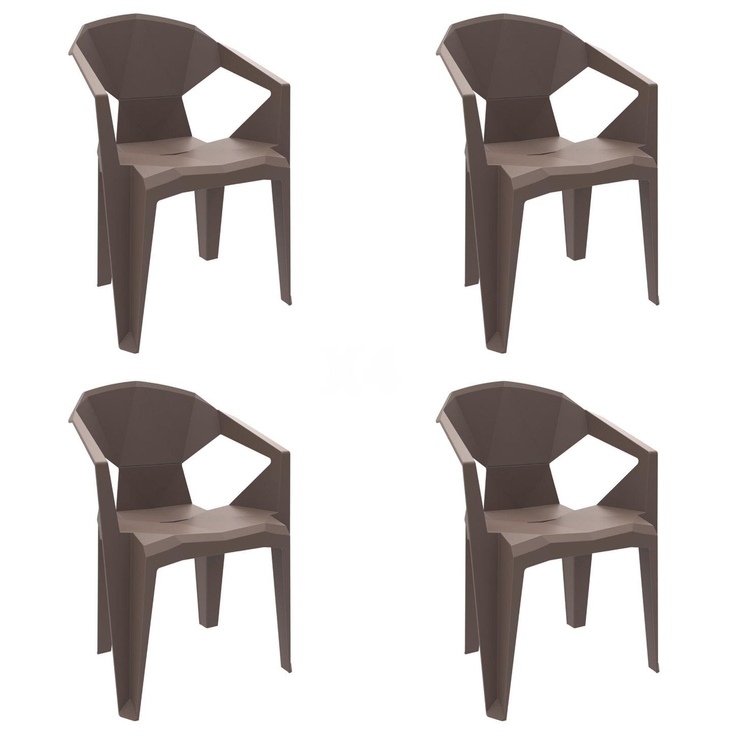 Garbar delta set 4 silla con brazos exterior chocolate