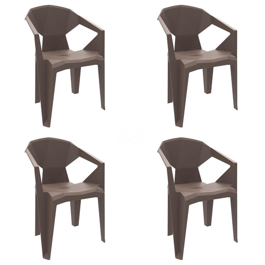 Garbar delta set 4 silla con brazos exterior chocolate