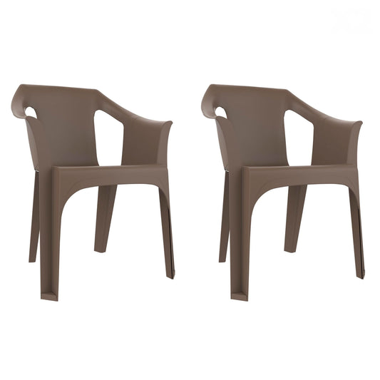 Garbar cool set 2 silla con brazos exterior chocolate