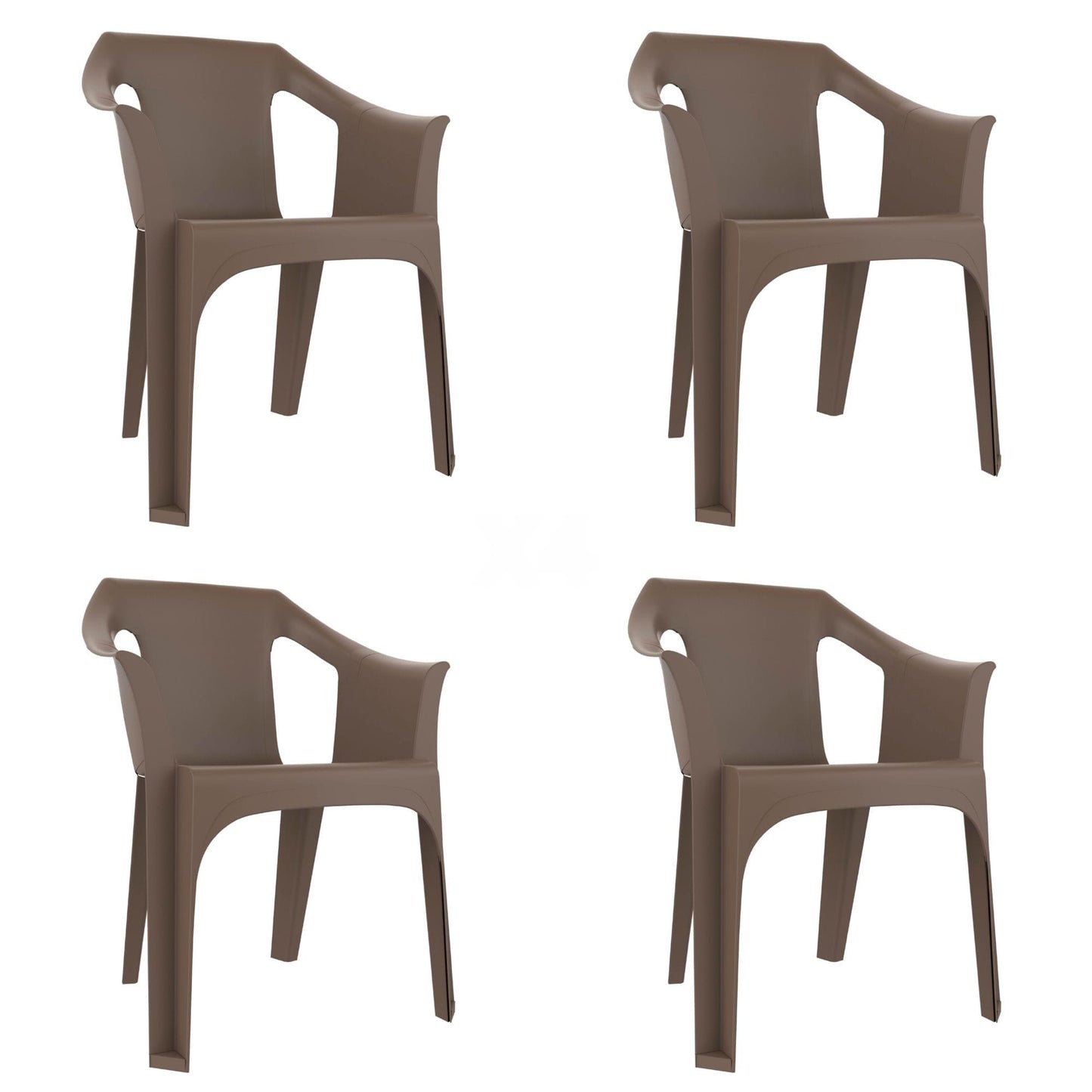 Garbar cool set 4 silla con brazos exterior chocolate