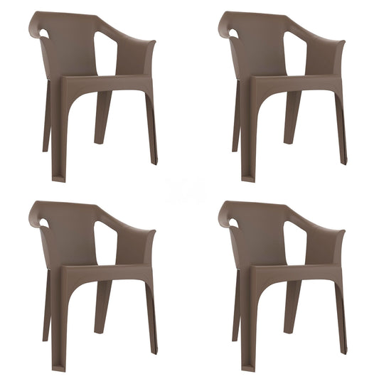 Garbar cool set 4 silla con brazos exterior chocolate