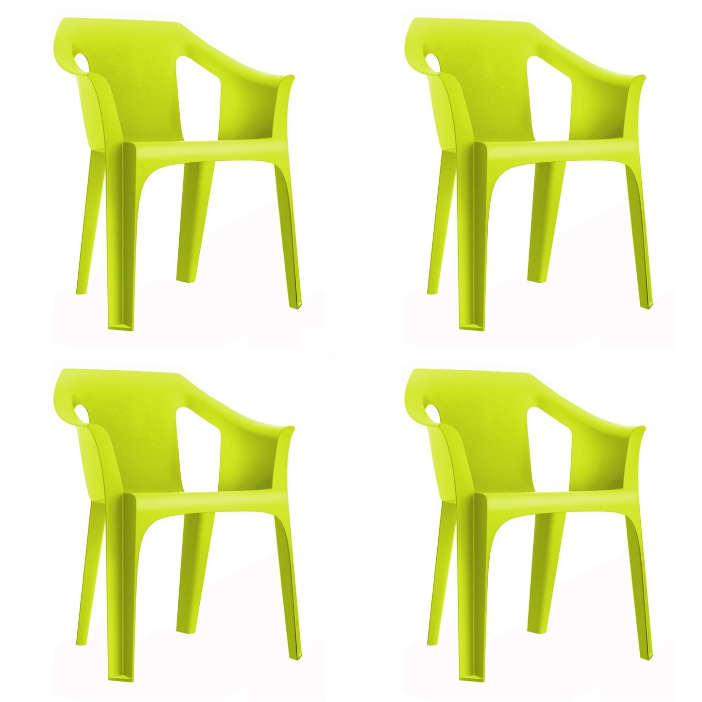 Garbar cool set 4 silla con brazos exterior verde lima