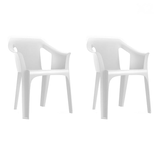 Garbar cool set 2 silla con brazos exterior blanco