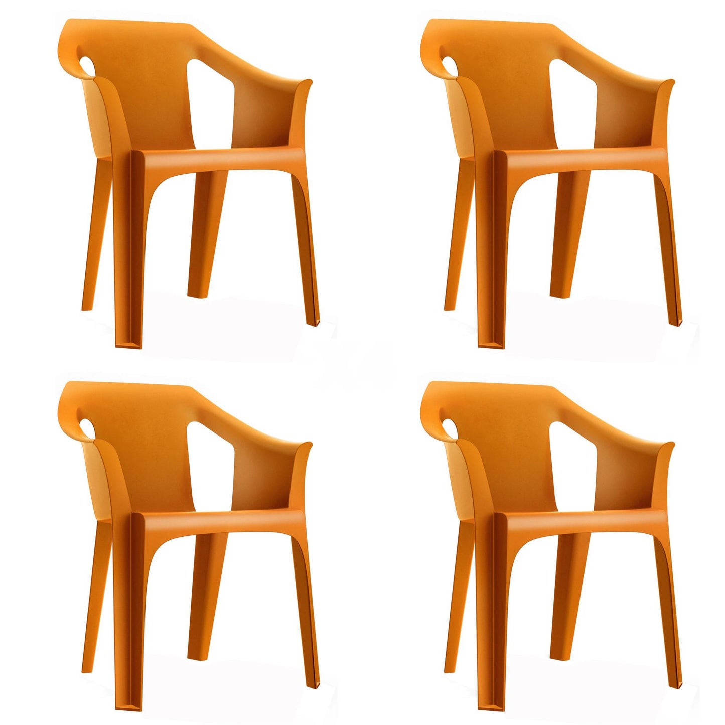 Garbar cool set 4 silla con brazos exterior naranja